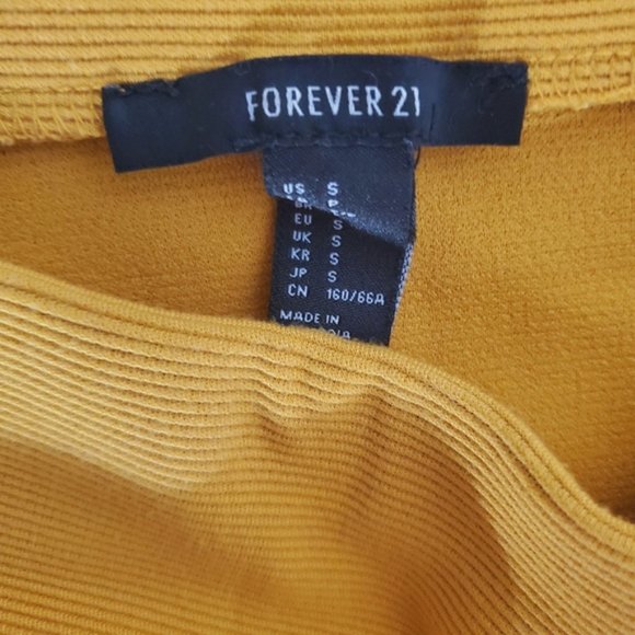 Mustard Knit Ribbed Hi-low Mini Skirt- S- NWOT - Picture 8 of 12